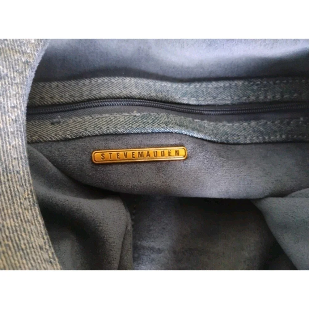 Steve Madden Denim Jean Hobo Slouch Shoulder Bag Blue Bdempsys EUC